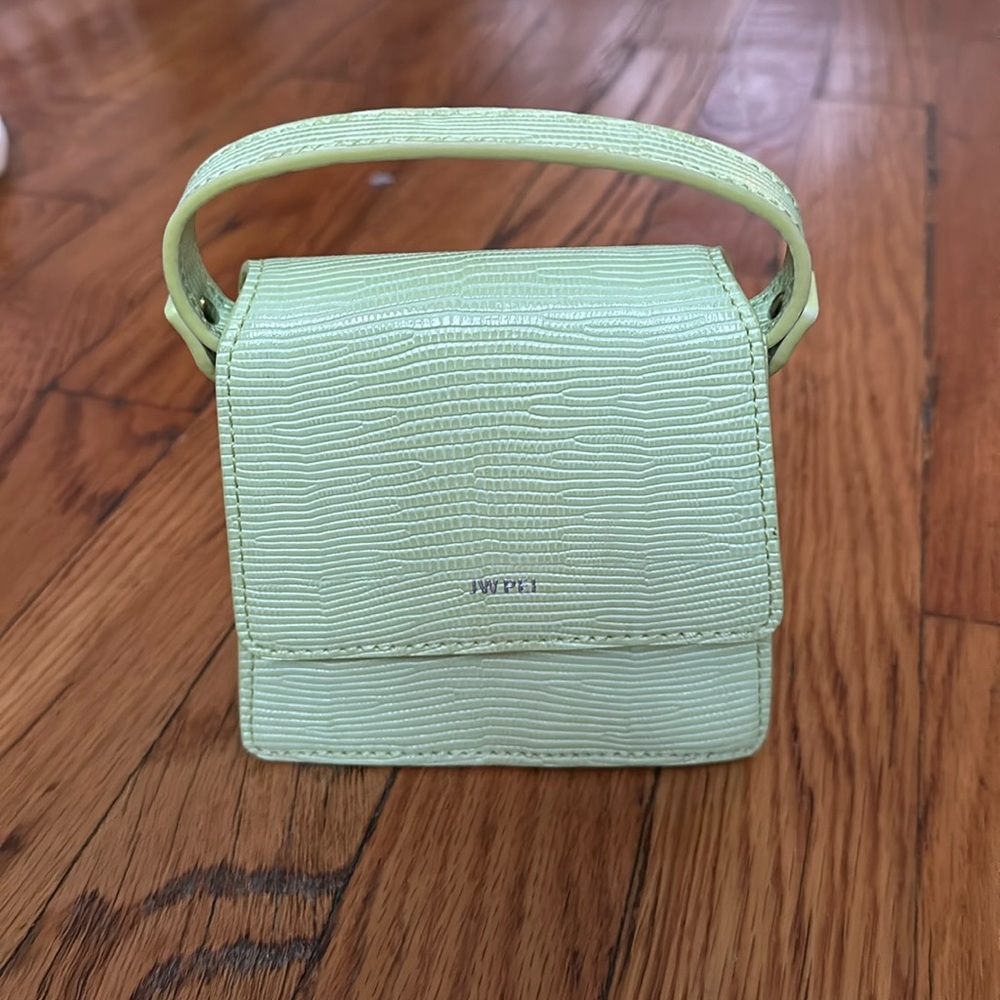 JW Pei Fae Mini Green Croc w/Removable Chain